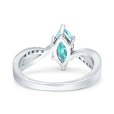 Marquise Art Deco Infinity Wedding Engagement Ring Simulated Cubic Zirconia 925 Sterling Silver