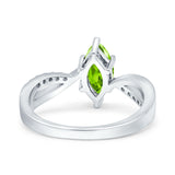 Marquise Art Deco Infinity Wedding Engagement Ring Simulated Cubic Zirconia 925 Sterling Silver