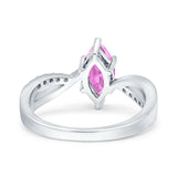 Marquise Art Deco Infinity Wedding Engagement Ring Simulated Cubic Zirconia 925 Sterling Silver