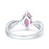 Marquise Art Deco Infinity Wedding Engagement Ring Simulated Cubic Zirconia 925 Sterling Silver