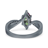 Marquise Art Deco Infinity Wedding Engagement Ring Simulated Cubic Zirconia 925 Sterling Silver