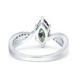 Marquise Art Deco Infinity Wedding Engagement Ring Simulated Cubic Zirconia 925 Sterling Silver