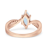 Marquise Art Deco Infinity Wedding Engagement Ring Simulated Cubic Zirconia 925 Sterling Silver