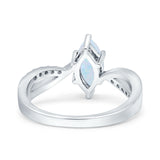 Marquise Art Deco Infinity Wedding Engagement Ring Simulated Cubic Zirconia 925 Sterling Silver