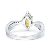 Marquise Art Deco Infinity Wedding Engagement Ring Simulated Cubic Zirconia 925 Sterling Silver
