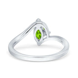 Marquise Art Deco Wave Wedding Engagement Ring Simulated Cubic Zirconia 925 Sterling Silver