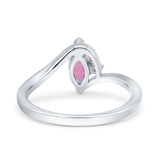 Marquise Art Deco Wave Wedding Engagement Ring Simulated Cubic Zirconia 925 Sterling Silver