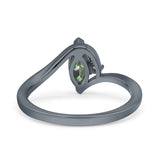 Marquise Art Deco Wave Wedding Engagement Ring Simulated Cubic Zirconia 925 Sterling Silver