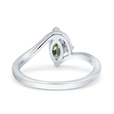 Marquise Art Deco Wave Wedding Engagement Ring Simulated Cubic Zirconia 925 Sterling Silver
