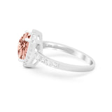 Art Deco Cushion Cut Engagement Ring Simulated Cubic Zirconia 925 Sterling Silver