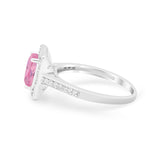 Vintage Style Emerald Cut Engagement Ring 925 Sterling Silver Simulated Cubic Zirconia