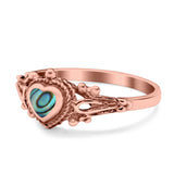 Solitaire Heart Promise Ring Solid Oxidized 925 Sterling Silver