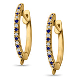 Half Eternity Hoop Earrings Round Simulated CZ 925 Sterling Silver (14mm)