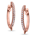 Half Eternity Hoop Earrings Round Simulated CZ 925 Sterling Silver (14mm)