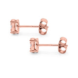 Simulated CZ Round Design Stud Earrings 925 Sterling Silver (5.3mm)