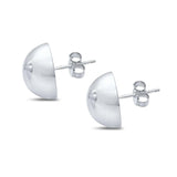 Stud Earrings Round 925 Sterling Silver (6mm-18mm)