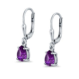 Leverback Earrings Pear CZ 925 Sterling Silver