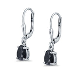 Leverback Earrings Pear CZ 925 Sterling Silver