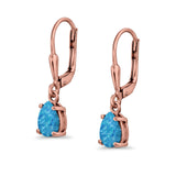 Teardrop Bridal Dangling Leverback Earrings Pear CZ 925 Sterling Silver