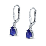 Leverback Earrings Pear CZ 925 Sterling Silver
