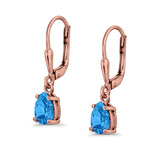 Teardrop Bridal Dangling Leverback Earrings Pear CZ 925 Sterling Silver