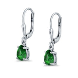 Leverback Earrings Pear CZ 925 Sterling Silver