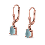 Teardrop Bridal Dangling Leverback Earrings Pear CZ 925 Sterling Silver