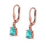 Teardrop Bridal Dangling Leverback Earrings Pear CZ 925 Sterling Silver