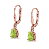 Teardrop Bridal Dangling Leverback Earrings Pear CZ 925 Sterling Silver