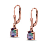 Teardrop Bridal Dangling Leverback Earrings Pear CZ 925 Sterling Silver