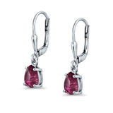 Leverback Earrings Pear CZ 925 Sterling Silver