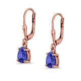 Teardrop Bridal Dangling Leverback Earrings Pear CZ 925 Sterling Silver