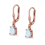 Teardrop Bridal Dangling Leverback Earrings Pear CZ 925 Sterling Silver