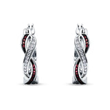 Twisted Infinity Huggie Hoop Earrings Cubic Zirconia 925 Sterling Silver