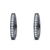 Minimalist Huggie Hoop Earrings CZ 925 Sterling Silver