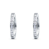 Minimalist Huggie Hoop Earrings CZ 925 Sterling Silver