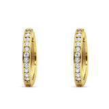 Minimalist Huggie Hoop Earrings CZ 925 Sterling Silver