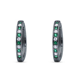 Minimalist Huggie Hoop Earrings CZ 925 Sterling Silver