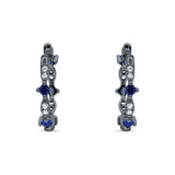 Huggie Hoop Earrings Cubic Zirconia 925 Sterling Silver