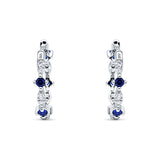 Huggie Hoop Earrings Cubic Zirconia 925 Sterling Silver