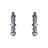 Huggie Hoop Earrings Cubic Zirconia 925 Sterling Silver