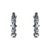 Huggie Hoop Earrings Cubic Zirconia 925 Sterling Silver