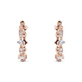 Huggie Hoop Earrings Cubic Zirconia 925 Sterling Silver