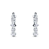 Huggie Hoop Earrings Cubic Zirconia 925 Sterling Silver