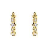 Huggie Hoop Earrings Cubic Zirconia 925 Sterling Silver