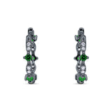 Huggie Hoop Earrings Cubic Zirconia 925 Sterling Silver