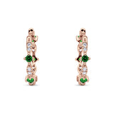 Huggie Hoop Earrings Cubic Zirconia 925 Sterling Silver