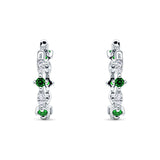 Huggie Hoop Earrings Cubic Zirconia 925 Sterling Silver