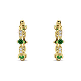 Huggie Hoop Earrings Cubic Zirconia 925 Sterling Silver