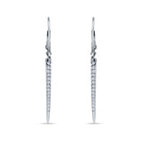 Drop Dangle Leverback Earrings Cubic Zirconia 925 Sterling Silver